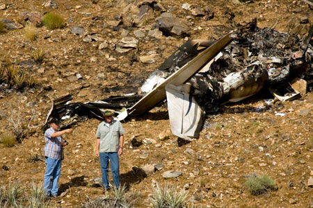 crash vegas las north plane after dies crashes pilot flying george near st