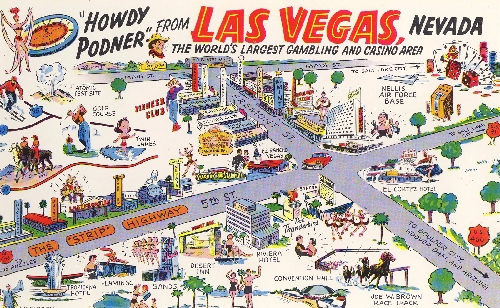 Las Vegas Strip map for streets, casinos, hotels on the Strip