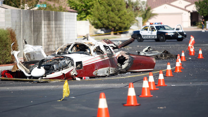 Plane crashes after takeoff in south Las Vegas neighborhood