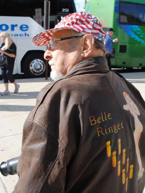 Veteran Erwin Flacks of Las Vegas wears a leather jacket to honor his older brother, Seymour, who died on Guadalcanal. Seymour was a B-24 tail gunner in World War II. Erwin also served in the Sout ...