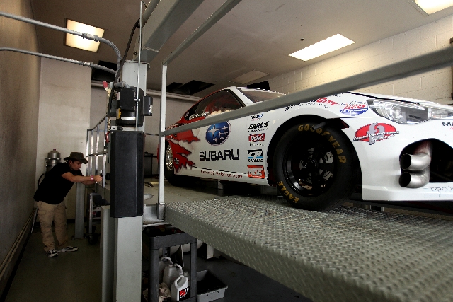 Actor and racecar driver Ali Afshar brought his souped-up 2013 Subaru BRZ to Las Vegas Motor Speedway's drag strip on Sunday in hopes of setting a world speed record for a Subaru. The attempt had ...