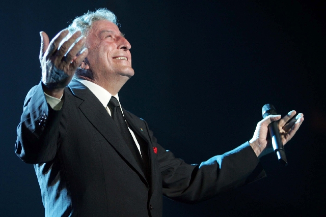 Tony Bennett performs at the 12th annual Andre Agassi Grand Slam for Children benefit at the MGM Grand Garden Arena Saturday, Oct. 6, 2007, in Las Vegas.