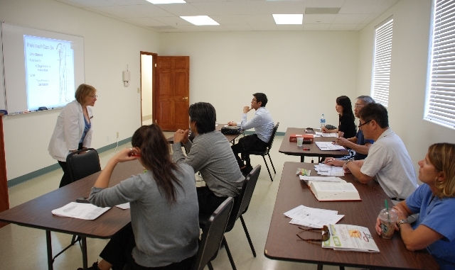 Oriental medical instructor Anita Lanier teaches a class at Wongu University of Oriental Medicine.