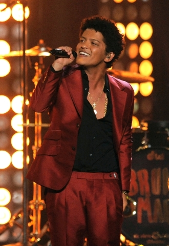 Bruno Mars summoned the spirit of the Jackson 5 in his performance Sunday at the Billboard Music Awards at the MGM Grand Garden.