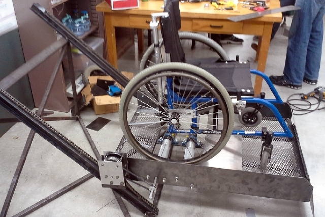 This April 2013 photo provided by Joe Kloptic shows a prototype called the Funicular in Madison, Wis. A University of Wisconsin-Madison engineering professor, students and others helped come up wi ...