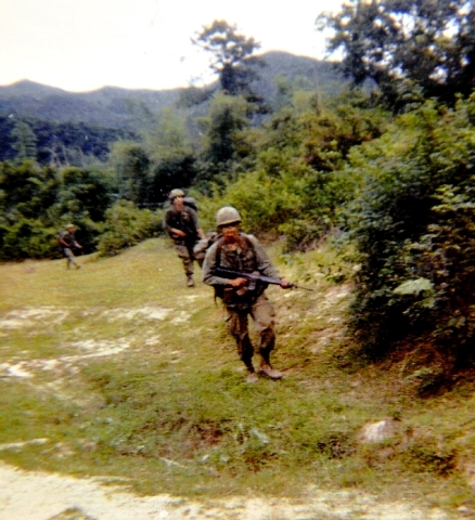 In an undated photo, Raymond Fafard is shown on foot patrol in Vietnam, where he served from March 31, 1970, to April 9, 1971.