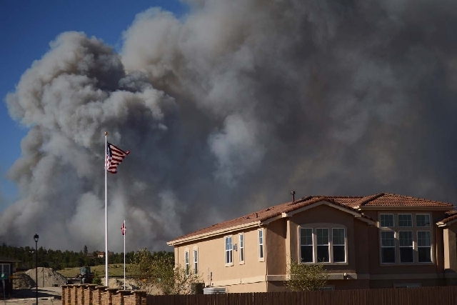The Black Forest Fire burns northeast of Colorado Springs, Colo. The fire burned several homes and forced the evacuation of thousands of people.