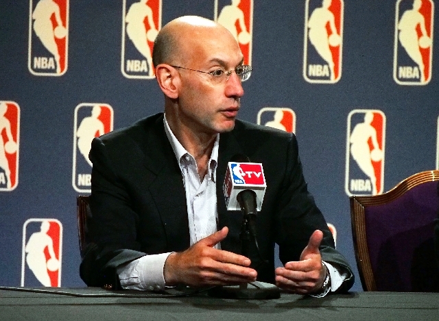 NBA deputy commissioner Adam Silver speaks during a news conference following the board of governors meeting during the NBA Summer League in Las Vegas on Thursday. Silver, who will take over for D ...