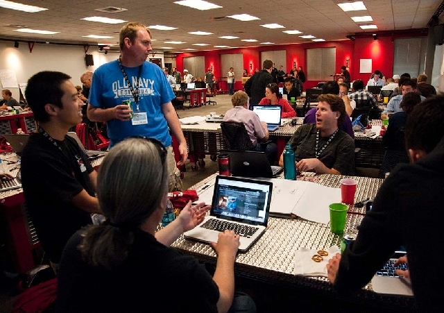 Business hopefuls attend Startup Weekend at the InNEVation Center, 6795 Edmond St. in Las Vegas, on July 15, 2012. Steve Case, AOL co-founder and chairman of Startup America, will judge the contes ...