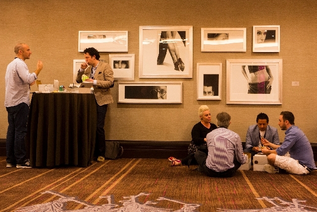 SXSW V2V attendees mingle during a box lunch at the Cosmopolitan on Monday. About 1,500 people are scheduled to attend the four-day event that markets to new businesses, entrepreneurs, and ventur ...