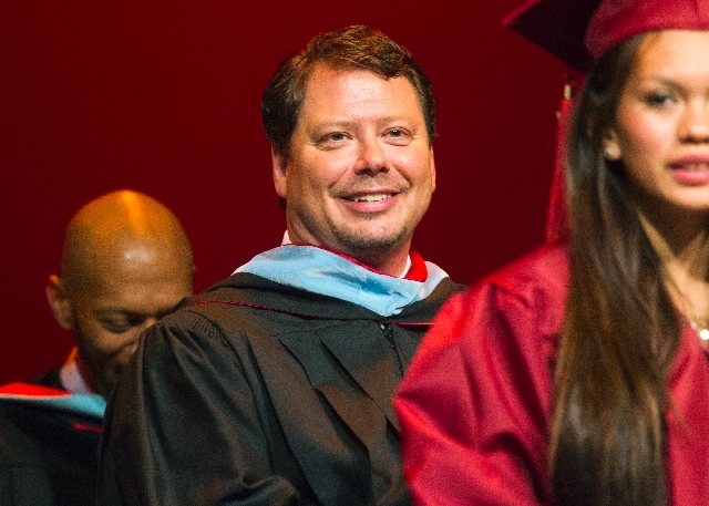 Clark County School District Superintendent Pat Skorkowsky during the autumn high school graduation at the Theater of the Las Vegas Academy of International Studies, Performing and Visual Arts on  ...