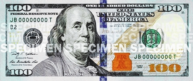 The redesigned $100 bills will be circulated on Oct. 8. (COURTESY)