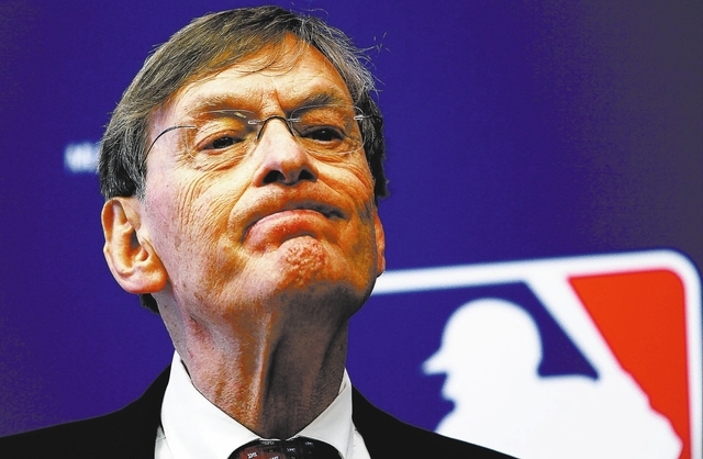 FILE - In this May 12, 2011, file photo, Major League Baseball Commissioner Bud Selig listens to a question during a news conference in New York. Selig said in a formal statement Thursday, Sept. 2 ...