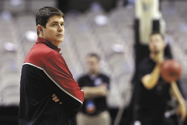 UNLV coach Dave Rice will use his first practices to drill the Rebels on fundamentals. (Review-Journal file photo)