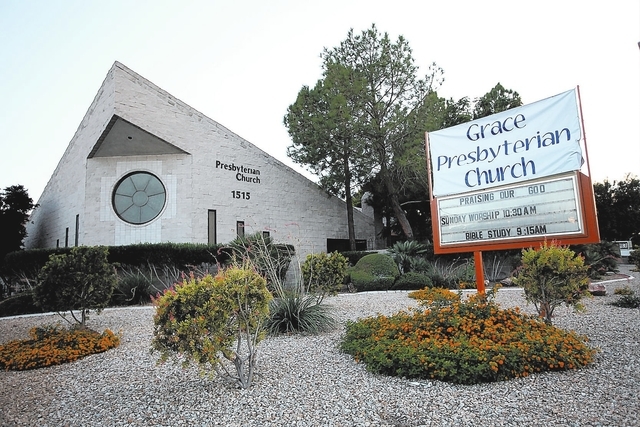 The newly formed Grace Presbyterian Church at 1515 Wl. Charleston Blvd. is seen in Las Vegas Sunday, Sep. 8, 2013. (Jessica Ebelhar/Las Vegas Review-Journal)