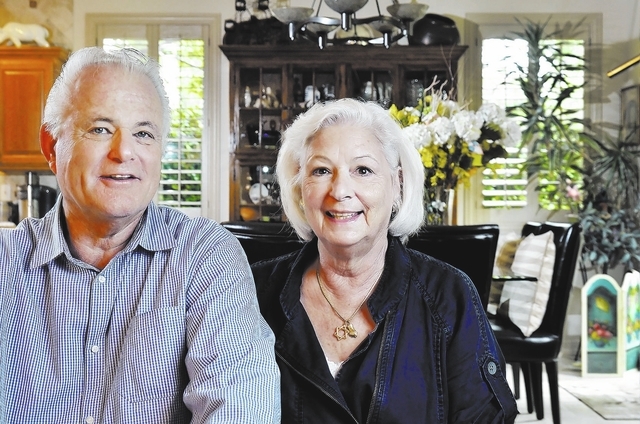 Bill Hughes/Las Vegas Review-Journal Harvey Levy, shown with his wife, Jane, at their home in Henderson, has Alzheimer’s disease. He participated in a drug trial sponsored by the Cleveland C ...