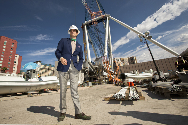 Linq General Manager Jon Gray stands beside the High Roller Observation Wheel at The Linq on Aug. 23. "We are creating an experience that drives people to want to visit us," said Gray. (Jeff Schei ...