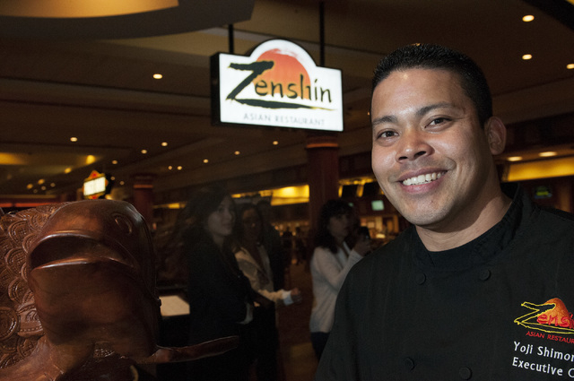 Yoji Shimonishi, executive chef at Zenshin restaurant in the South Point Hotel, poses for a photo on Saturday, Sept. 7, 2013, in Las Vegas, Nev. Zenshin opened for business in March. (Erik Verduzc ...