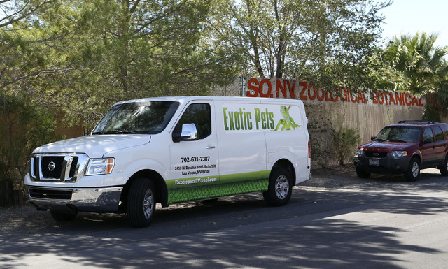 A truck from Exotic Pets is parked in front of the Las Vegas Zoo, Wednesday, Sept. 25, 2013.  (Jerry Henkel/Las Vegas Review-Journal)