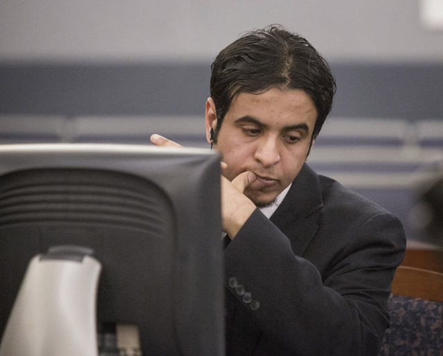Defendant Mazen Alotaibi sits after his verdict was read in Clark County Regional Justice Center on Tuesday, Oct. 23, 2013 The Royal Saudi Air Force sergeant was found guilty of 7 of nine charges ...