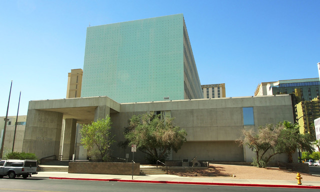 The old Clark County Courthouse was sold at auction Tuesday to Derek Stevens, who owns the D Las Vegas in downtown. Stevens won the auction with his bid of $10 million. (Jerry Henkel/Las Vegas Rev ...