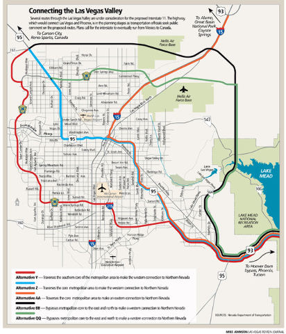 A Way Through The Valley Public Mulls Interstate 11 Routes Las Vegas Review Journal