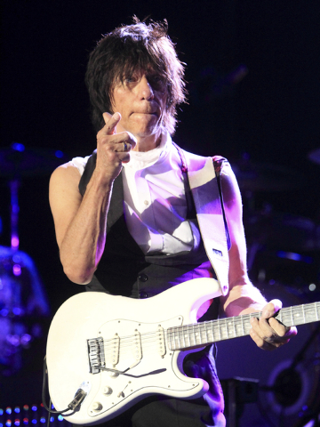 Guitarist Jeff Beck performs in concert at The Sands Event Center on Sunday, Oct. 6, 2013, in Bethlehem, Pa.  (Photo by Owen Sweeney/Invision/AP)