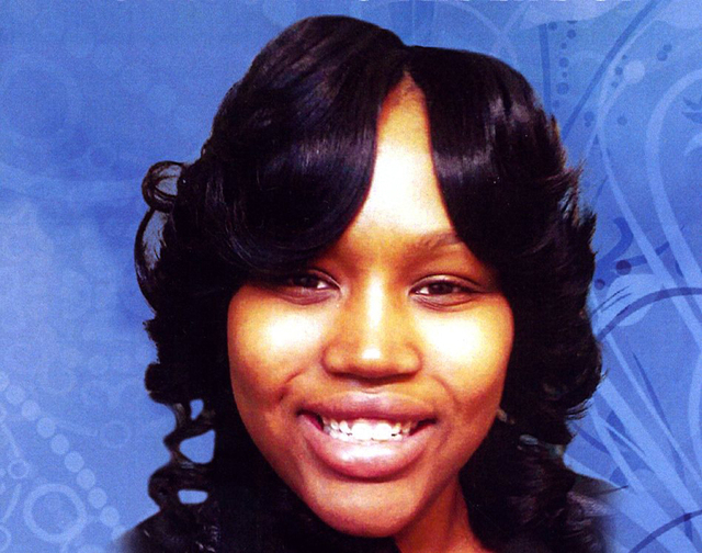 In this undated file photo is the cover of a funeral program showing 19-year-old Renisha McBride from a service in Detroit. Prosecutors plan to announce Friday, Nov. 15, 2013 whether they'll charg ...