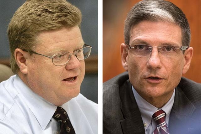 Nevada Republican Reps. Mark Amodei, left, and Joe Heck voted for a bill on Friday that would let insurance companies continue to sell health plans that were being canceled under Obamacare rules.  ...