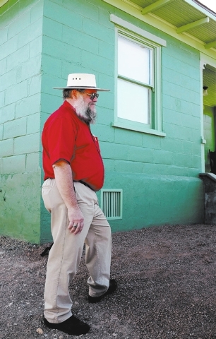 Museums Administrator Mark Hall-Patton stands in front of an old railroad cottage at the Clark County Museum in Henderson Thursday. The cottage was moved from Las Vegas to the museum and will be o ...