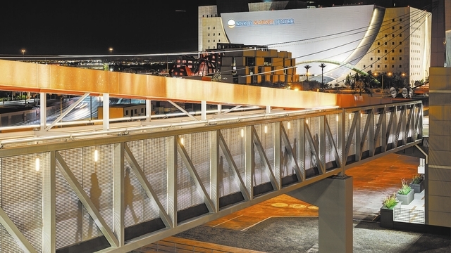 The Symphony Park Pedestrian Bridge creates an easy way for residents and visitors to walk to and from downtown and Symphony Park. On Wednesday the Las Vegas City Council unanimously approved a de ...