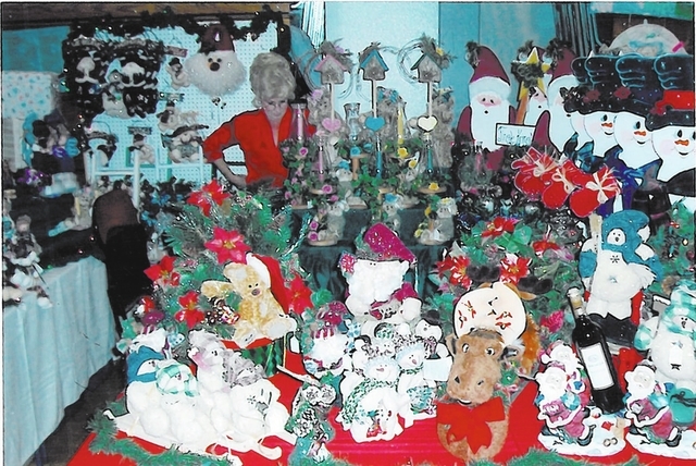 Handcraft items sit on display at a previous Doodlebug Bazaar.