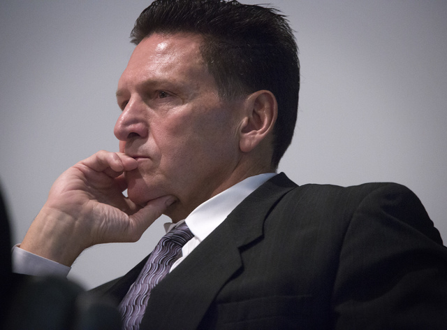 Suspended Family Court Judge Steven Jones is shown during a Nevada Commission on Judicial Discipline hearing at Las Vegas Convention Center Boardroom on Monday. The committee is holding a weeklong ...