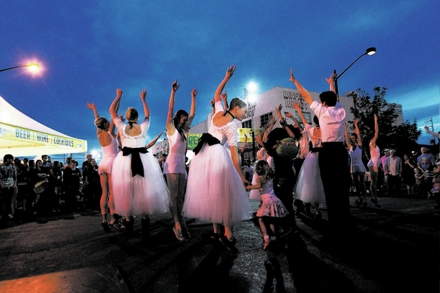 Nevada Ballet Theatre performers dance with the crowd at the April 5, 2013, First Friday arts festival. The ballet company is set to return to the Dec. 6, 2013 festival with excerpts from "The Nut ...