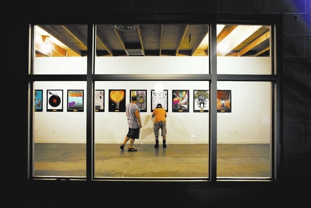 People view art on June 7 at Art Square Las Vegas, 1025 S. First St., during First Friday. (Jeff Scheid/View file photo)