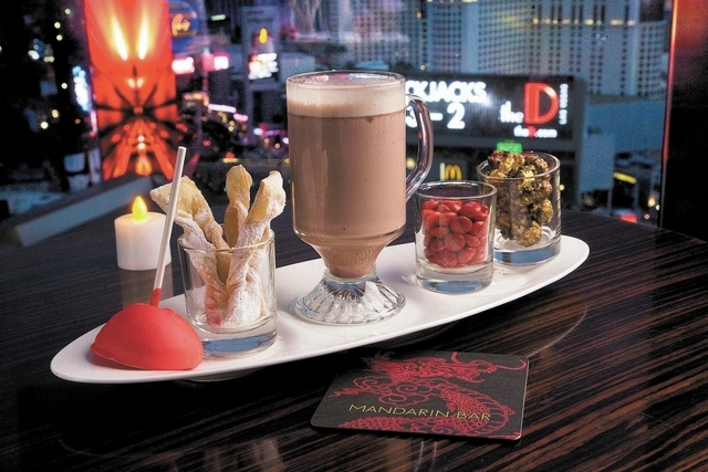 The hot chocolate beverage is served at the Sky Lobby restaurant located in the Mandarin Oriental hotel-casino in Las Vegas Thursday, Dec. 19, 2013. (Jeferson Applegate/Las Vegas Review-Journal)