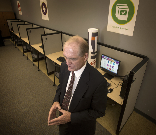 Tom Axtell, general manager of Vegas PBS,  stands Tuesday in the new community computer lab that is opening at Vegas PBS at 3050 E. Flamingo Road. The station is positioning itself as digital medi ...