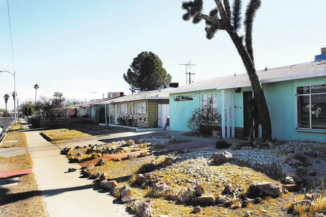 GARY THOMPSON/LAS VEGAS REVIEW-JOURNAL
Home on Wyatt Avenue in the Berkley Square neighborhood is shown on Nov. 23, 2009, in Las Vegas. The neighborhood was recently added to the National Register ...