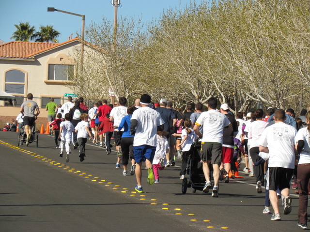 Participants in the Bonner Run for Education are seen March 9, 2013, running near the school at 765 Crestdale Lane. The funds raised from the annual event helped the school hire another teacher. ( ...