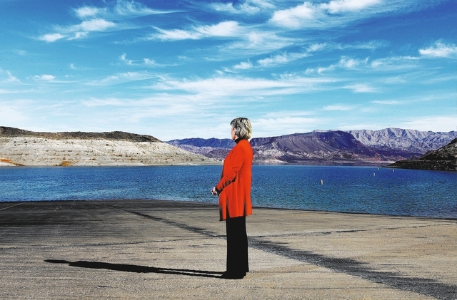 Southern Nevada Water Authority General Manager Pat Mulroy poses for a portrait at Lake Mead near Boulder City, Nev. Wednesday, Jan. 22, 2014. (John Locher/Las Vegas Review-Journal)