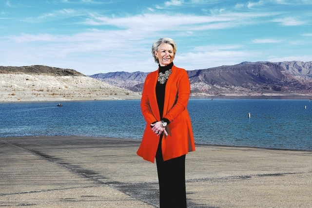 Southern Nevada Water Authority General Manager Pat Mulroy poses for a portrait at Lake Mead near Boulder City, Nev. Wednesday, Jan. 22, 2014. (John Locher/Las Vegas Review-Journal)