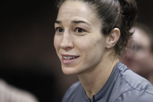 Sara McMann said the battle of Olympians at Mandalay Bay “means that women’s MMA now has the best athletes in the world entering the sport and becoming successful.”  (John Locher/Las Vegas R ...