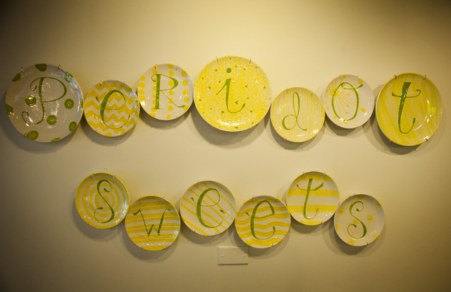 A wall of plates as seen Friday, March 14, 2014 inside Peridot Sweets, 6475 S. Rainbow Boulevard. Friday, March 14, 2014.
(Jeff Scheid/Las Vegas Review-Journal)