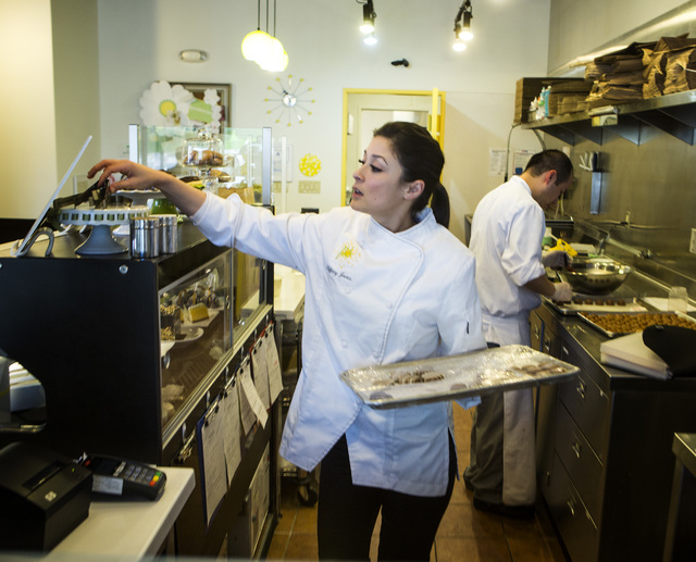 Tiffany Jones, baker and owner of Peridot Sweets, 6475 S. Rainbow Boulevard, on Friday, March 14, 2014.
(Jeff Scheid/Las Vegas Review-Journal)