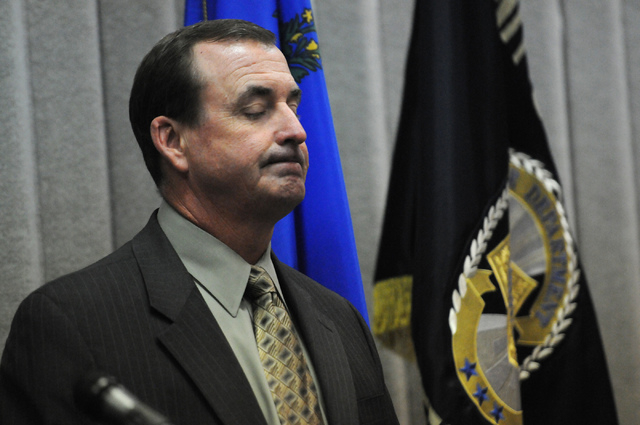 Las Vegas police Capt. Brett Primas is seen during a press conference on an ongoing investigation of misuse of public funds in the Clark County School District Adult English Language Acquisition S ...