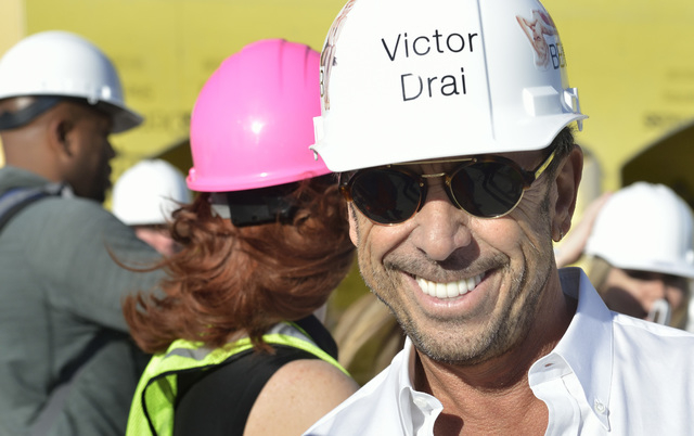 Victor Drai tours the construction site for Drai's Beachclub and Nightclub on the roof of The Cromwell, 3595 Las Vegas Blvd. South, on Friday. (Bill Hughes/Las Vegas Review-Journal)