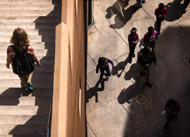 People as seen at the Hoover Dam Parking Garage on Thursday, March 20, 2014. Southern Nevada forecast calls for temperatures in the high 70's through the weekend.
(Jeff Scheid/Las Vegas Review-Jou ...