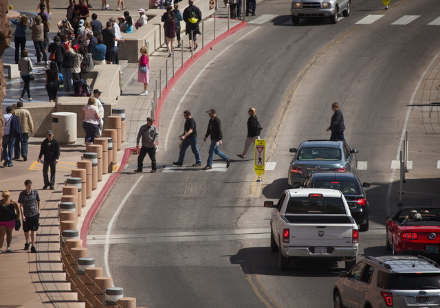 People as seen at the Hoover Dam on Thursday, March 20, 2014. Visitation has dropped since the 2010 opening of the OՃallaghan-Tillman Memorial Bridge (Jeff Scheid/Las Vegas Review-Journal)