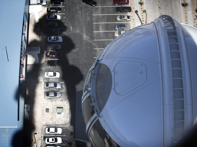 A shadow of the High Roller at The Linq as seen on Monday, March 31, 2014. The world's tallest observation wheel opened to the public today.(Jeff Scheid/Las Vegas Review-Journal)