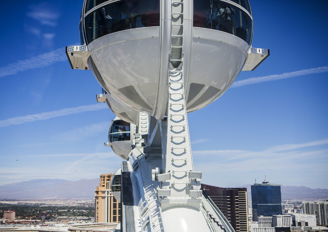 The view of the Las Vegas Strip from the High Roller at The Linq as seen Monday, March 31, 2014. The world's tallest observation wheel opened to the public today.(Jeff Scheid/Las Vegas Review-Journal)